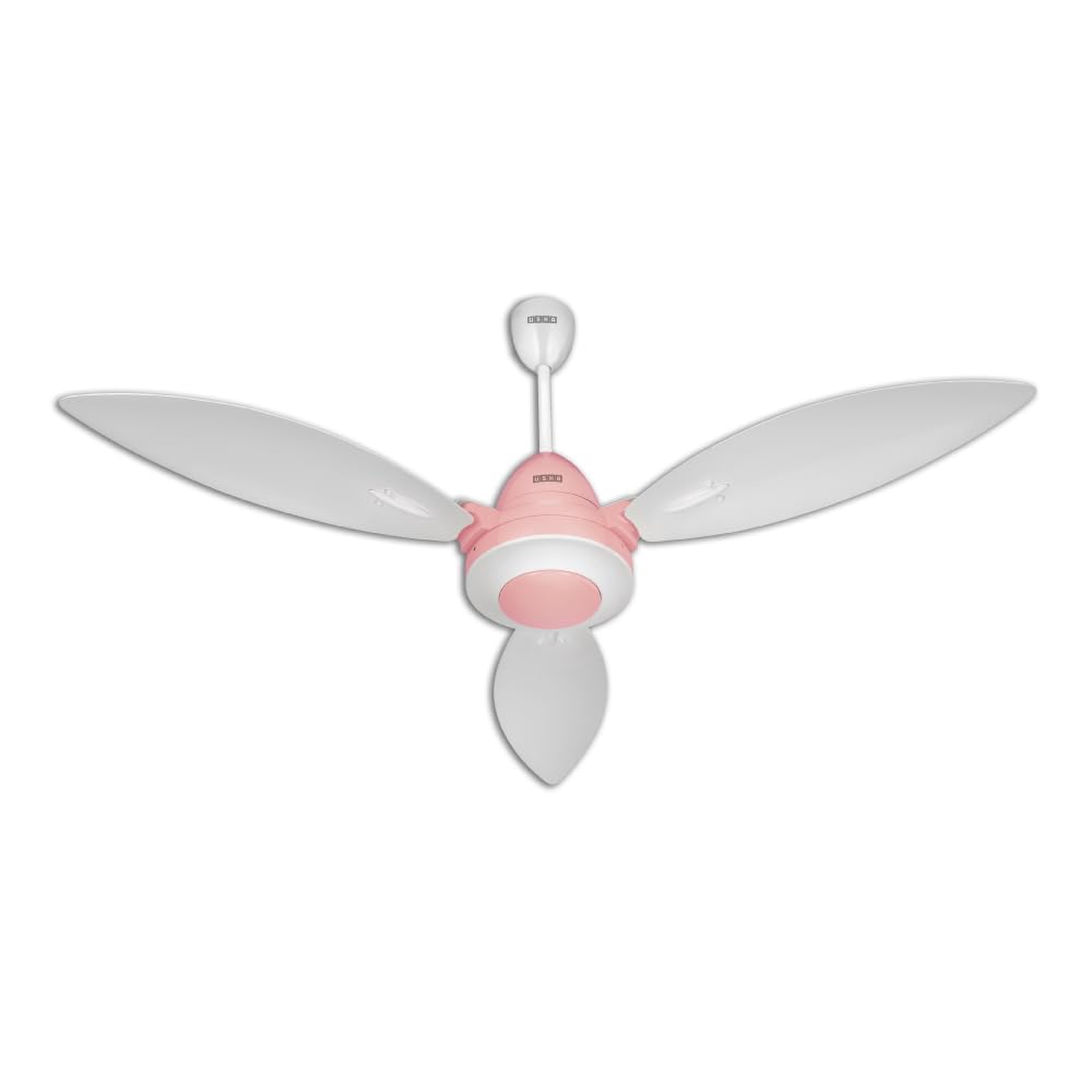 USHA Bloom Lily Glow BLDC Ceiling Fan with 3-Mode Underlight | RF Remote | 100% Copper Motor | Whisper-Quiet | Dust-Resistant | BEE 5 Star Rated | 3-Year Motor & 2-Year PCB Warranty | White & Light Pink