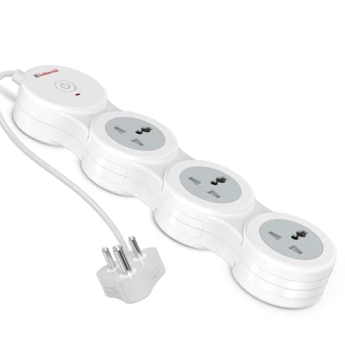 Goldmedal Caterpillar 3+1 Power Strip | 3 Universal Sockets | Master Switch with LED Indicator | Safety Shutter |1.8-MExtension Cord | Extension Board for Home & Office