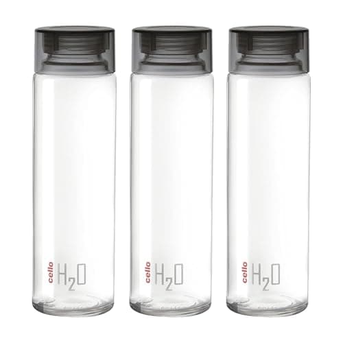 Cello H2O Glass Fridge Water Bottle Set of 3 920ml
