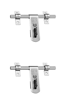 Harrison BH0821 Heavy-Duty Glossy Finish Stainless Steel Aldrop for Main Door | Door Latch for Wooden Door, Gate, Double Door, Single Door | Door Accessories | 10 Inch, Rod Thickness 14mm (2 Set)