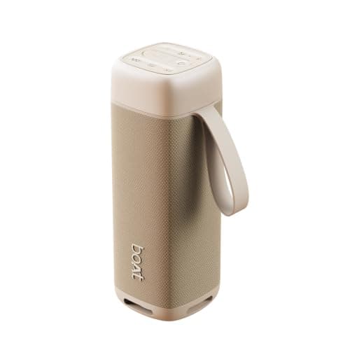 boAt 2026 Launch Stone Edge w/Bass Boost Mode, 45W Output, Up to 8 Hours Playtime, IPX5 Resistant, Type-C Charging, TWS Mode, Built-in Mic, Voice Assistant, Portable Bluetooth Speaker (Dune Beige)