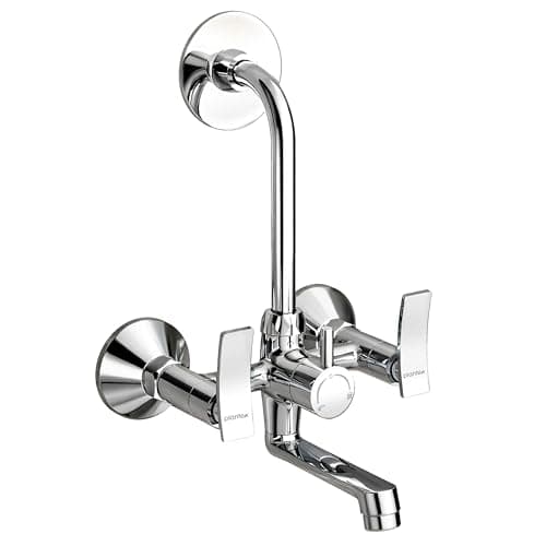 Plantex Brass 2-in-1 Wall Mixer Tap with Overhead Shower Provision