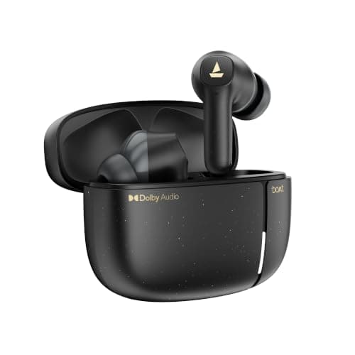boAt 2026 Launch Airdopes Prime 800D, Surround Sound by Dolby Audio, 45H Battery, Quad Mic AI-ENx™, 11mm Drivers, ASAP™ Charge,App Support Wireless Bluetooth TWS Earbuds with mic(Black Raven)