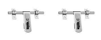 Harrison BH0822 Heavy-Duty Glossy Finish Stainless Steel Aldrop for Main Door | Door Latch for Wooden Door, Gate, Double Door, Single Door | Door Accessories| 12 Inch, Rod Thickness 14mm (2 Set)
