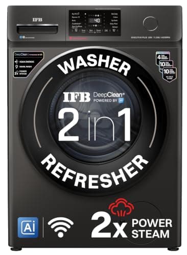 IFB 11 Kg 5 Star Front Load Washing Machine (EXECUTIVE PLUS OXN 1114, Onyx) | DeepClean® Ai Powered, 9 Swirl Wash, 2x Power Steam®, Eco Inverter Motor, WiFi Enabled, Steam Refresh, Inbuilt Heater
