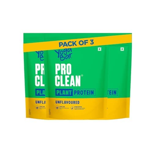 Yogabar Pro Clean Plant Protein Unflavoured 500g (Pack of 3)