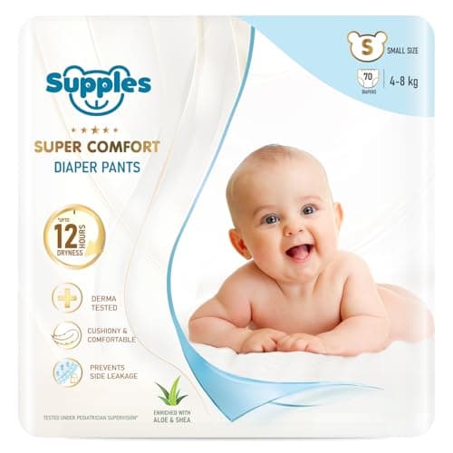 Amazon Brand - Supples Ultra Comfort Baby Diaper Pants, Small, 70 Count