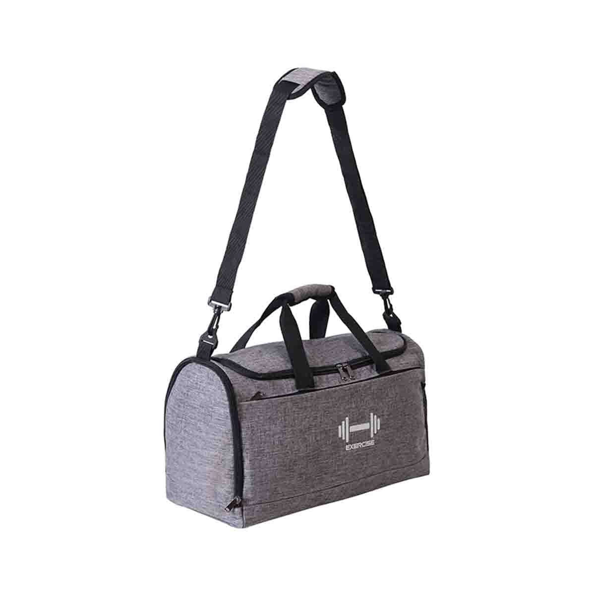Aavjo Unisex Sports Gym, Yoga, Swimming, Tennis Bag Travel Duffle Bag with Wet Pocket Shoes Compartment for Men Women (Grey)