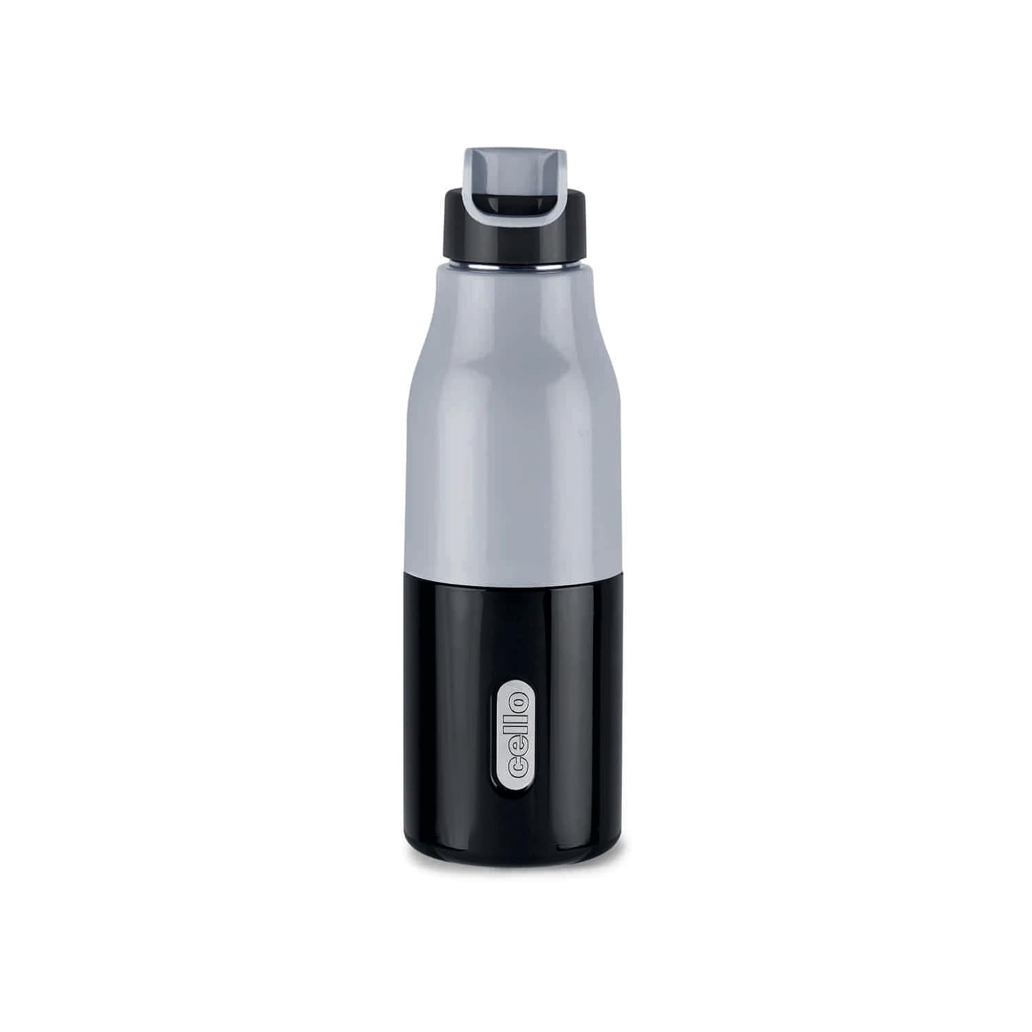 Cello Puro Steel-X Felix 600 Inner Steel Insulated Water Bottle 490ml, Pestal Grey | ISI Certified | PU Insulated | BPA Free, Leakproof | Insulated Cold Water Bottle for Office, School, Cycling, Gym