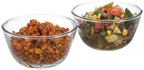 Solimo Borosilicate Glass Mixing Bowls Set of 2 (1100 ml)