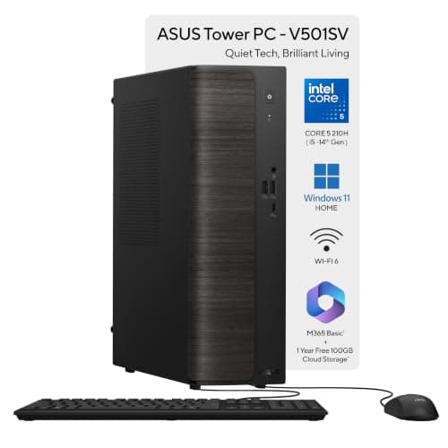 ASUS V501 Desktop Tower PC (Core 5 210H, 8GB DDR5, 512GB SSD)