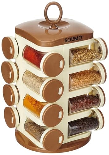 Amazon Brand - Solimo 16-Piece Revolving Spice Rack Set (SOKT66)