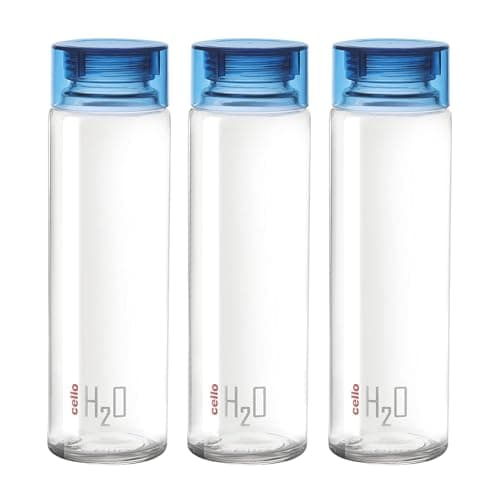 Cello H2O Toughened Glass Water Bottle 920ml Set of 3
