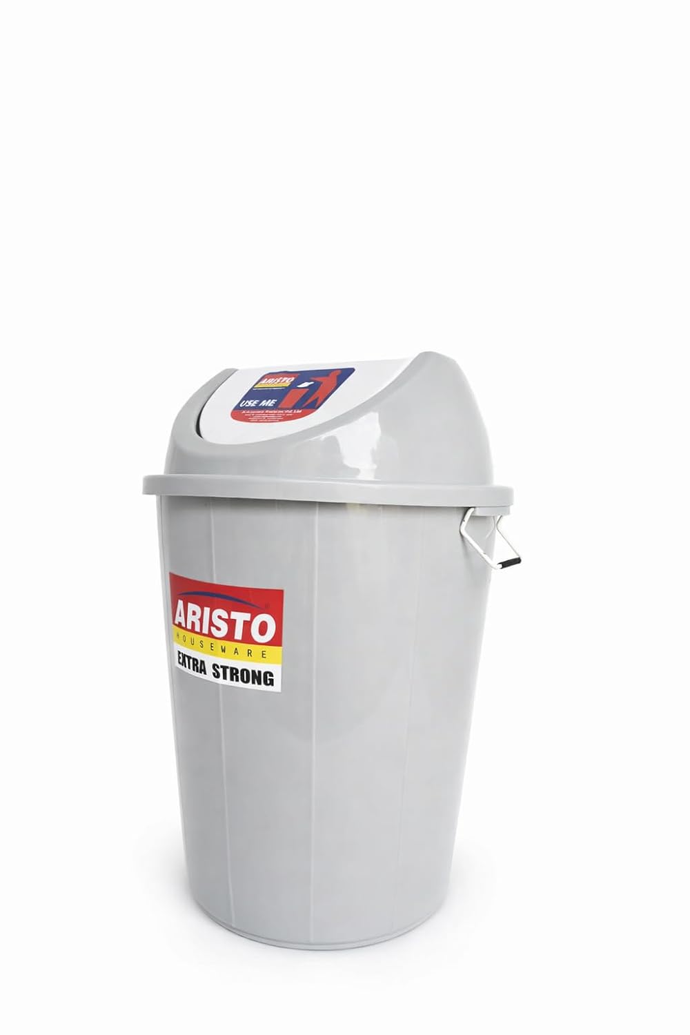 ARISTO Swing Lid Dustbin with Metal Side Handle 80 LTR (GREY)