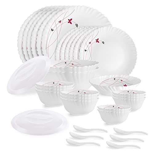 Cello Opalware Dazzle Series Lush Fiesta 35 Piece Dinner Set