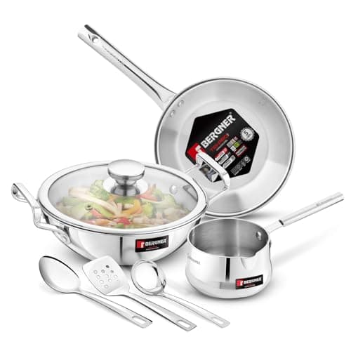 Bergner TriPro 7 Pcs Tri-Ply Stainless Steel Cookware Set