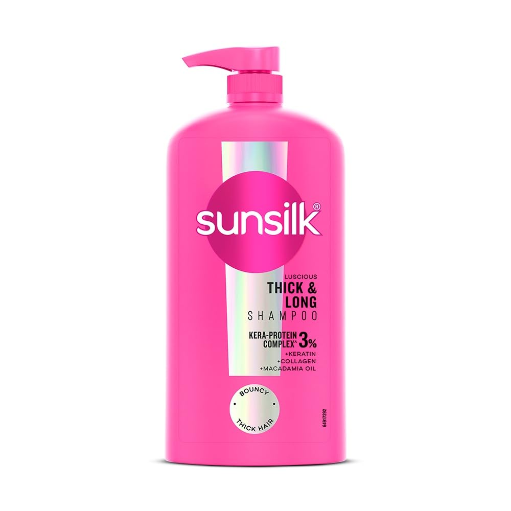 Sunsilk Luscious Thick & Long Shampoo 1L | | with 3% KERA-PROTEIN COMPLEX for Thicker, Fuller & Bouncier Hair