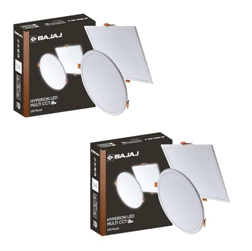 Bajaj Hyperion 5W Multi CCT Square LED Panel (Pack of 2)