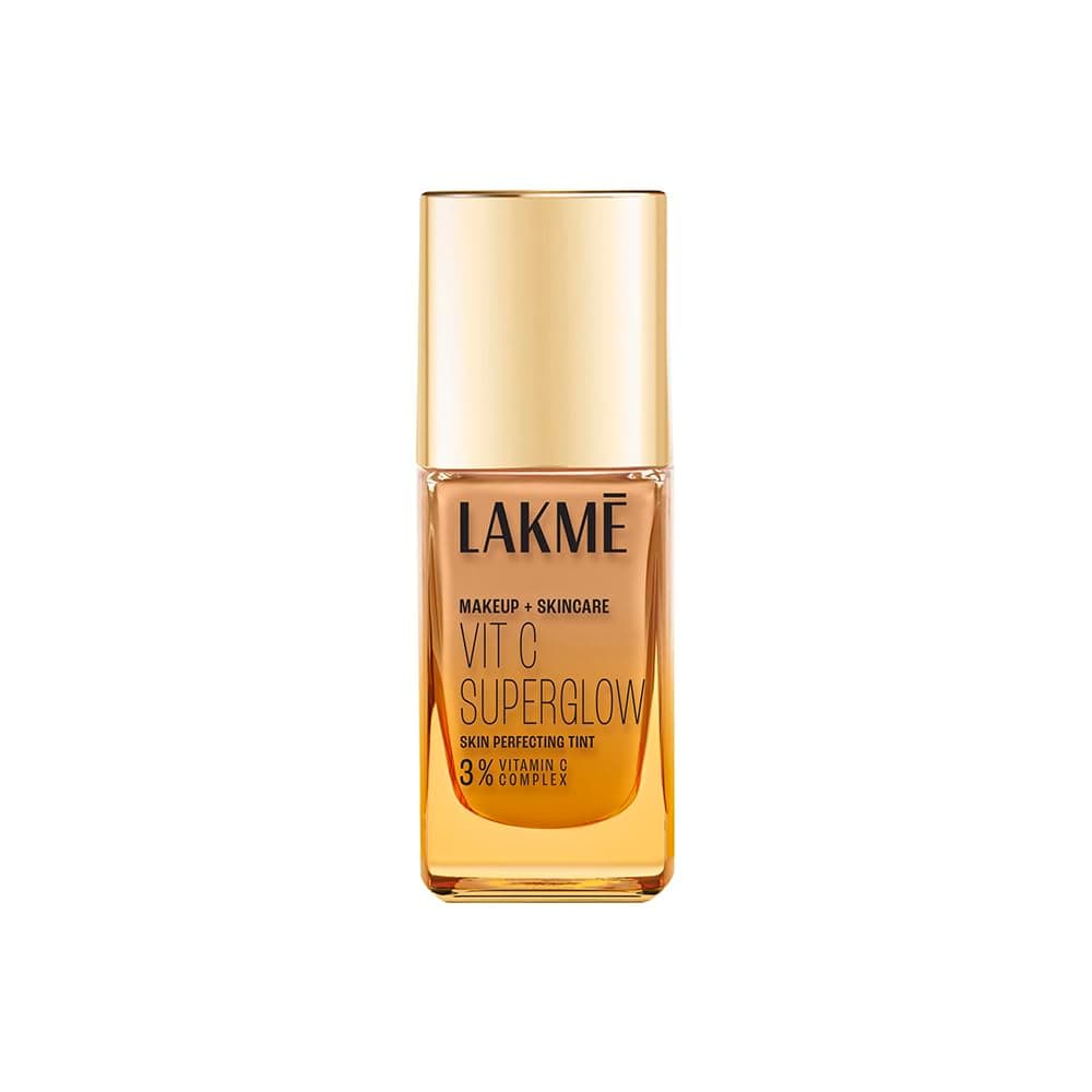 LAKMÉ Makeup+Skincare VitC Superglow Skin Perfecting Tint Neutral medium N220 25ml, Natural finish, Liquid form for All skin type