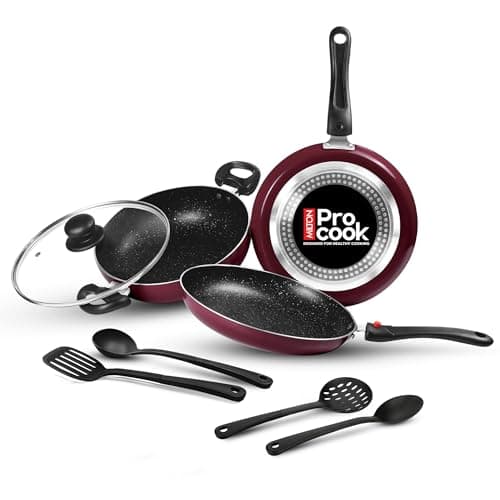 Milton Pro Cook Kitchen Jewel Plus Granito 7 Pc Cookware Set