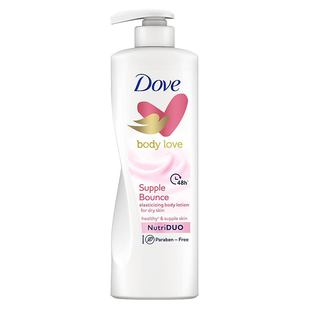 Dove Body Love Supple Bounce Body Lotion for Dry Skin 48Hrs Moisturisation | | Paraben Free | | with Plant based Moisturiser | | For Supple Healthy Skin 400ml