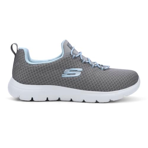 Skechers Womens Summits Grey Light Blue Casual Slip On Shoe