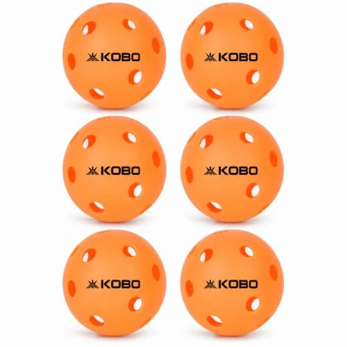 Kobo TPE Indoor Pickleball Balls, 26 Holes, Matches & Practice, Pack of 6 | Official Size 74mm | Consistent Bounce Pickle Ball | Crack-Resistant | All-Weather Performance