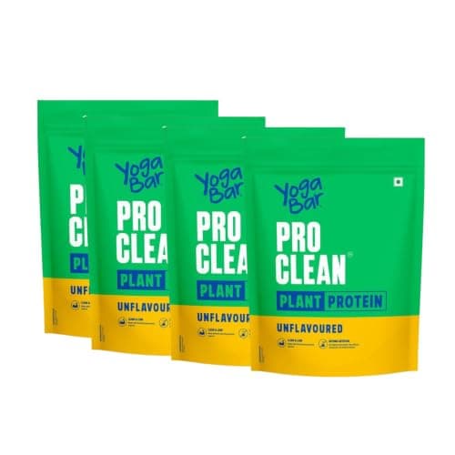 Yogabar Pro Clean Plant Protein Unflavoured 500g Pack of 4