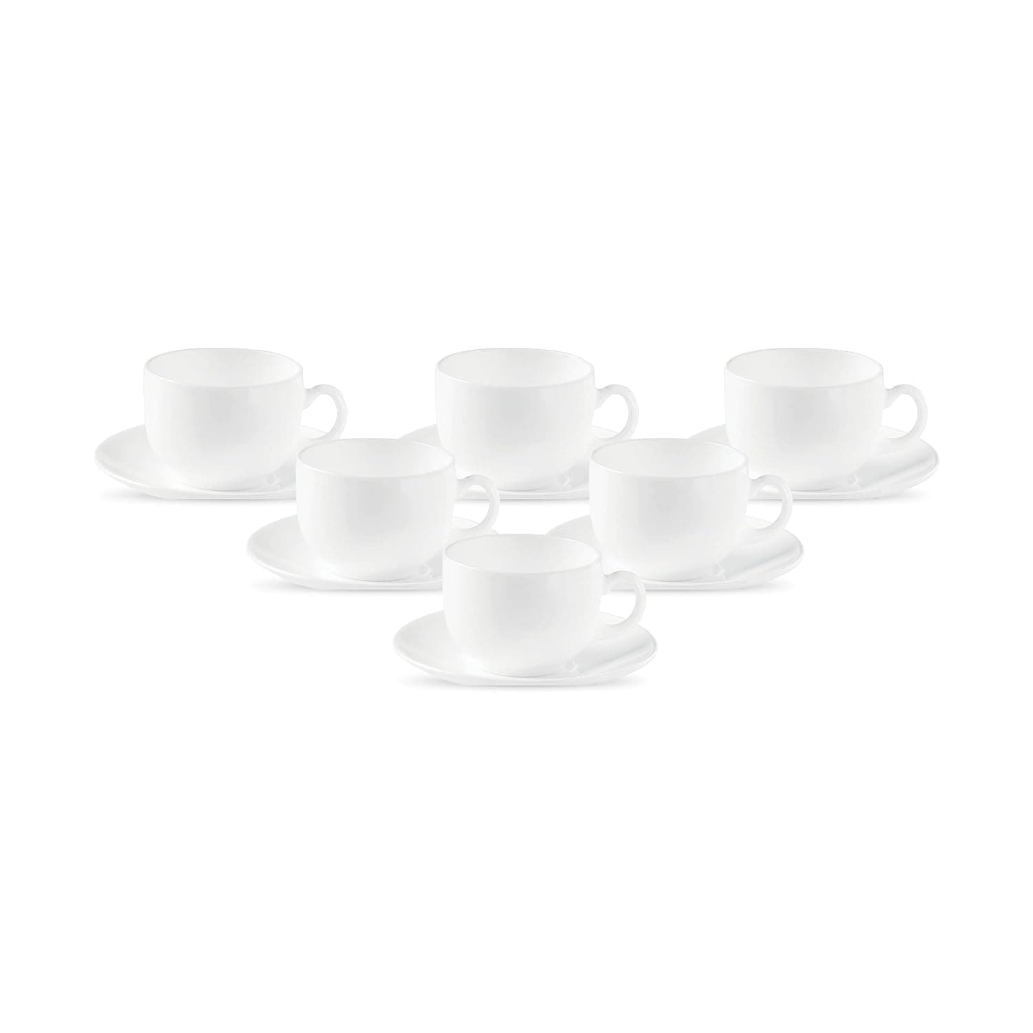 La Opala Diva Opal Glass Cup and Saucer Set of 12
