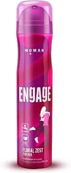 Engage Floral Zest Deodorant Spray for Women 150ml | Citrus & Floral | 24hr Freshness | Long Lasting | Skin Friendly | Dermat Tested | Deodorants Woman | Body Spray Women | Try Engage W2 Perfume Spray
