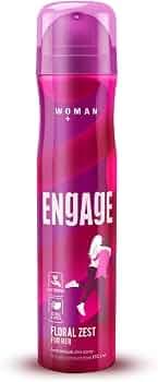 Engage Floral Zest Deodorant Spray for Women 150ml | Citrus & Floral | 24hr Freshness | Long Lasting | Skin Friendly | Dermat Tested | Deodorants Woman | Body Spray Women | Try Engage W2 Perfume Spray