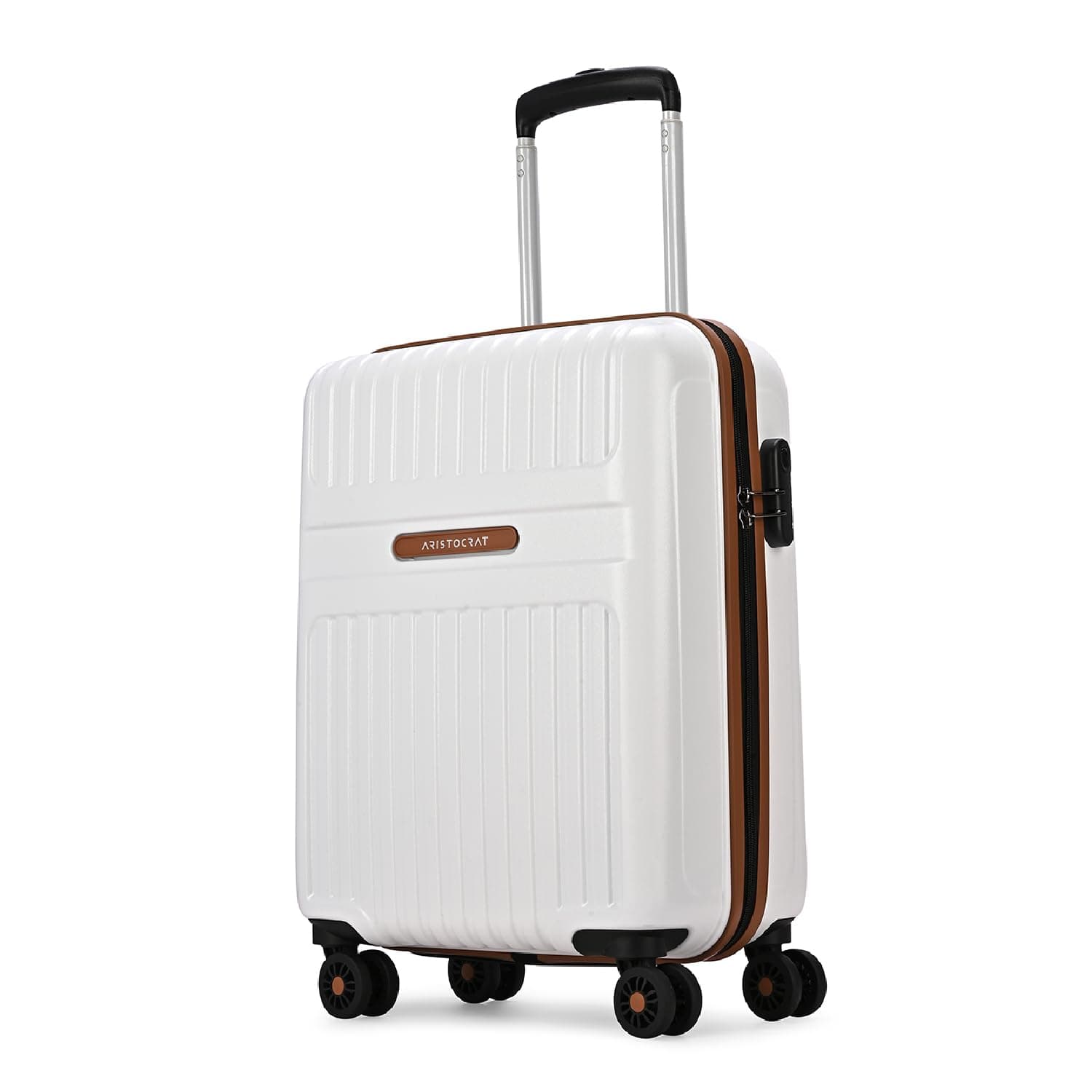 Aristocrat Atlas Cabin Polycarbonate Hard Case 8-Wheel Trolley Bag, White