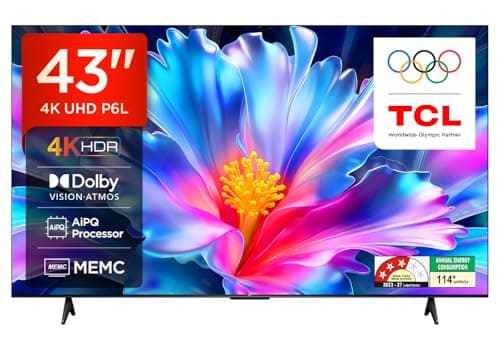TCL 43 Inch 4K Ultra HD Smart LED Google TV 43P6L
