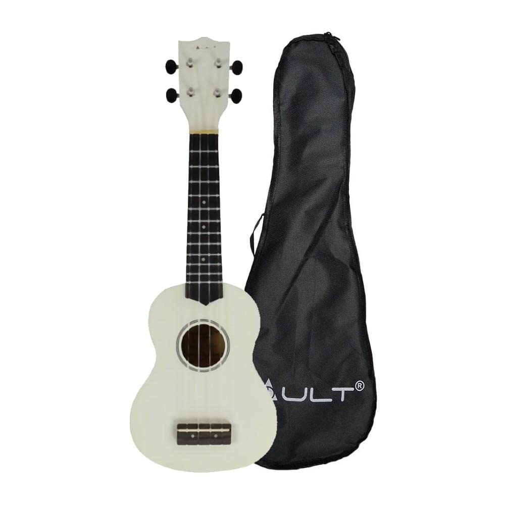 Vault UK-003 Soprano Colourful Ukulele 21 inch With Gig-Bag - White