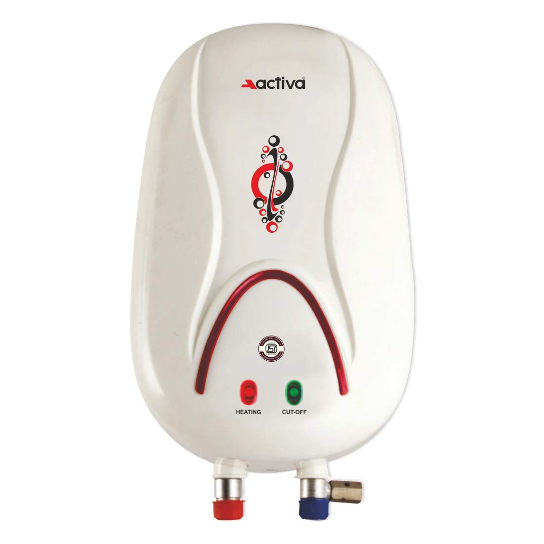 Activa 1 ltr Instant Water Heater Geyser, ISI Copper Element 3 KVA (0.8mm), Instant Heat Water, Anti Rust Coated Tank, ABS Body, Energy Efficient, 5 Year Warranty - IVORY