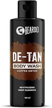 Beardo De-Tan Body Wash for Men, 100ml | Tan Removal and Caffeine Body Wash | Detan With Coffee & Aloe Extracts | For Body & Face | Refreshing Fragrance