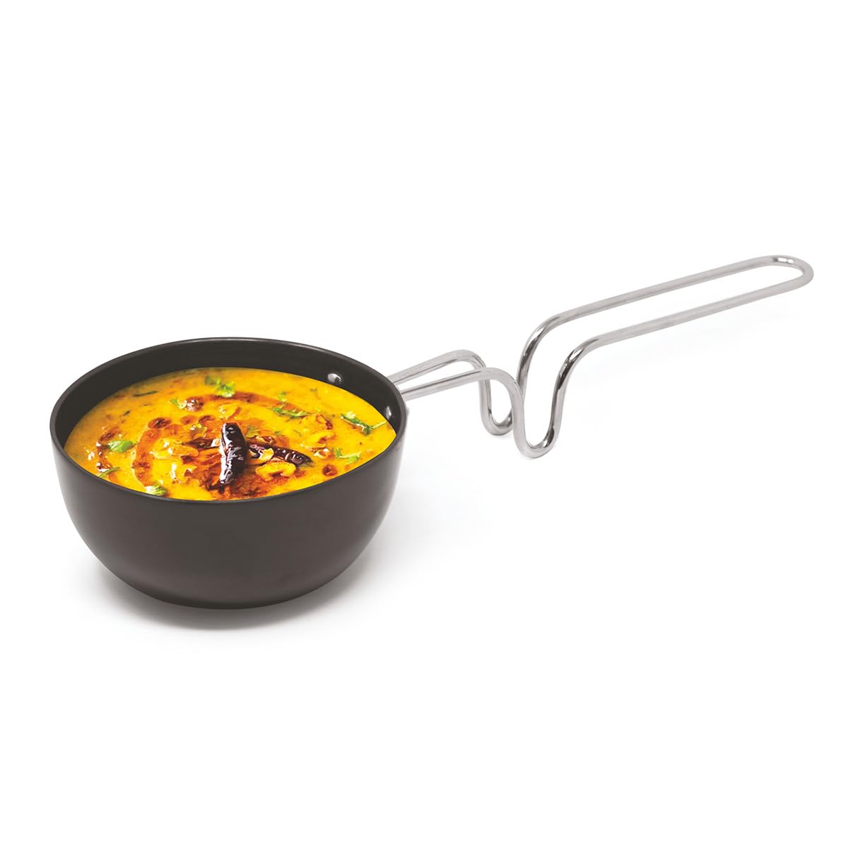 Signoraware Opulent Non Stick Tadkapan 13cm | Ergonomically Designed Handle | Compact, Efficient & Stylish Tadka Pan | Ideal for Quick Tasks tadka for dal & Seasoning for Veggies (500ml | Steel)