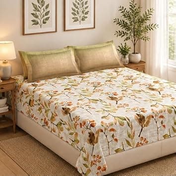 Bombay Dyeing Heritage Essential 100% Cotton Double Bedsheet