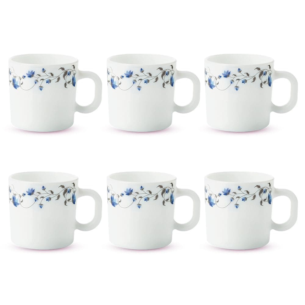 Larah by Borosil Helena Opalware Cup Set 6 pcs 100 ml