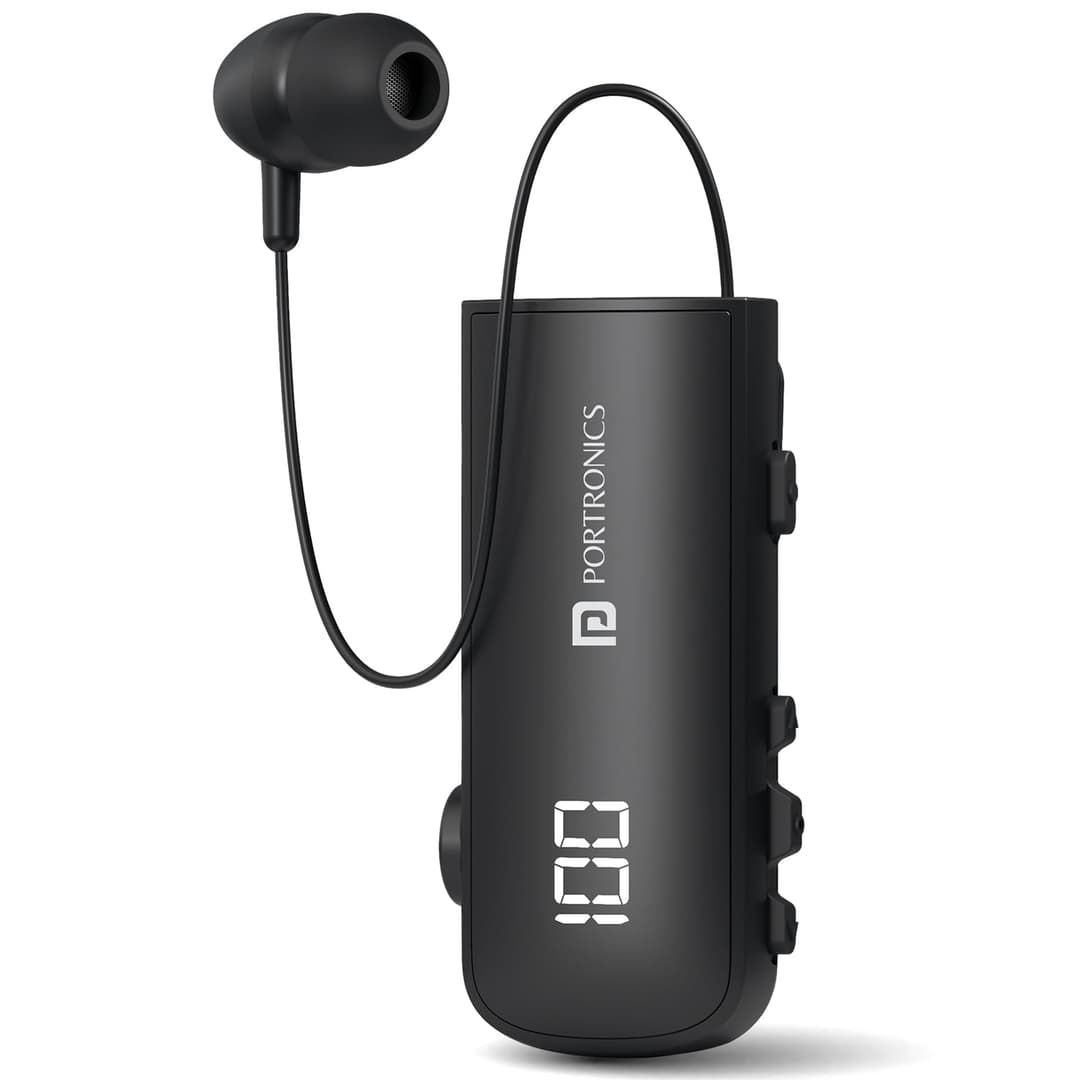 Portronics Harmonics Klip 7 Retractable Bluetooth Earphone