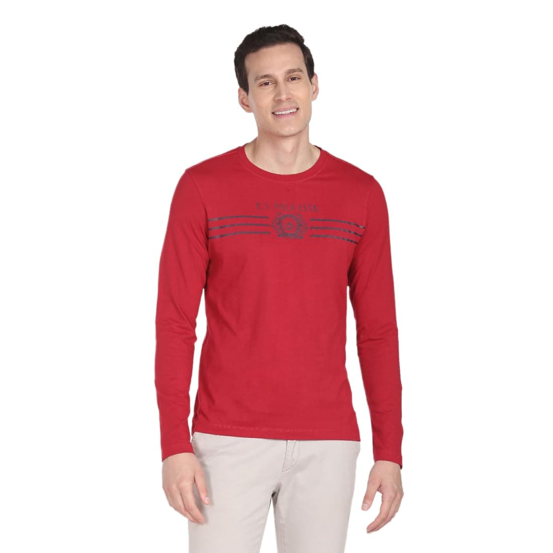 U.S. Polo Assn. Men Crew Neck Long Sleeve T-Shirt