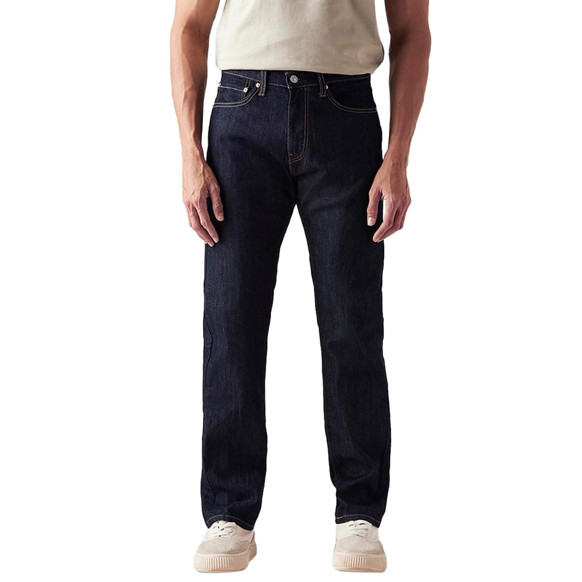 Levi's Men's 505 Dark Indigo Straight Fit Mid-Rise Jeans