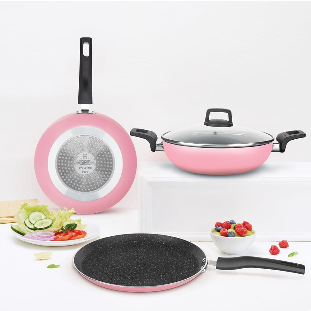 Borosil Festive Glory 4-Piece Nonstick Cookware Set
