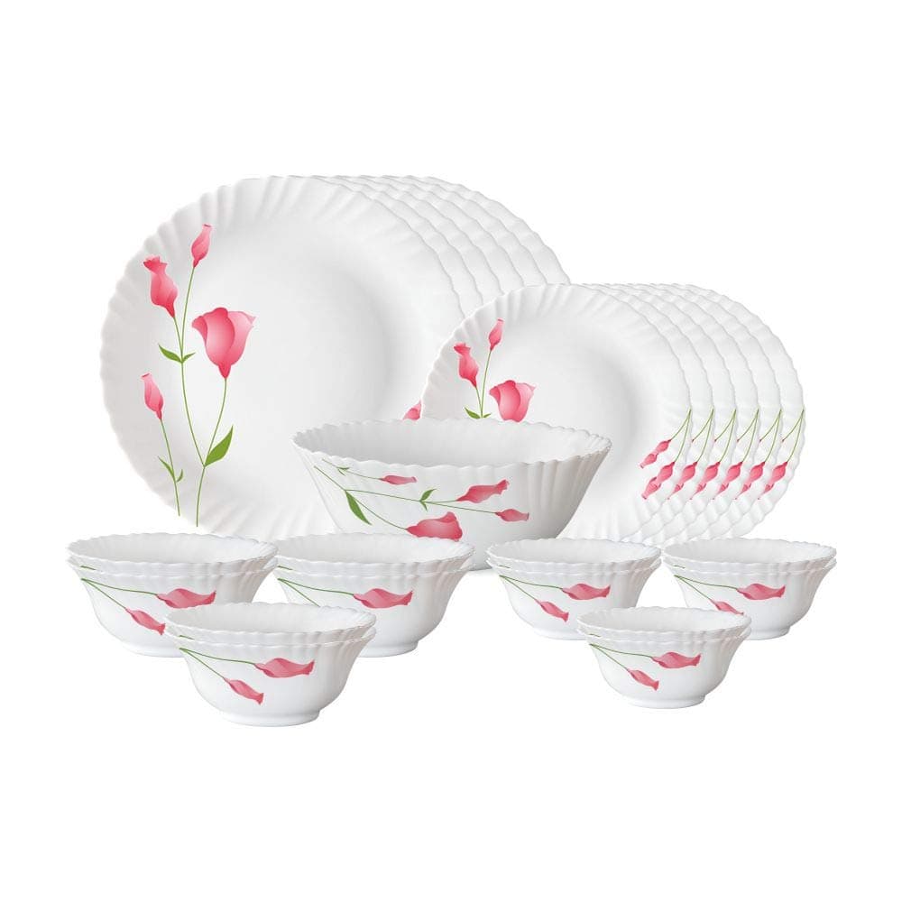 Larah by Borosil Diana Opalware Dinner Set, 25 Pieces