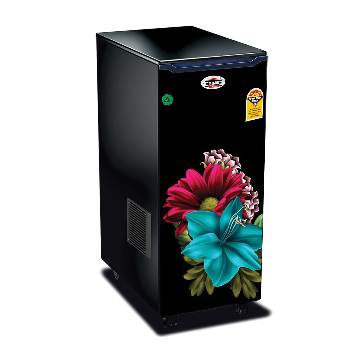 Milan Fully Automatic Domestic Flour Mill Machine - Atta Chakki, Aata Maker, Ghar Ghanti | 8-10 Kg/Hr Grinding Capacity, 4.5 Kg Hopper | 2880 RPM Motor | Low Voltage Operation (175V) (Colour Flower)