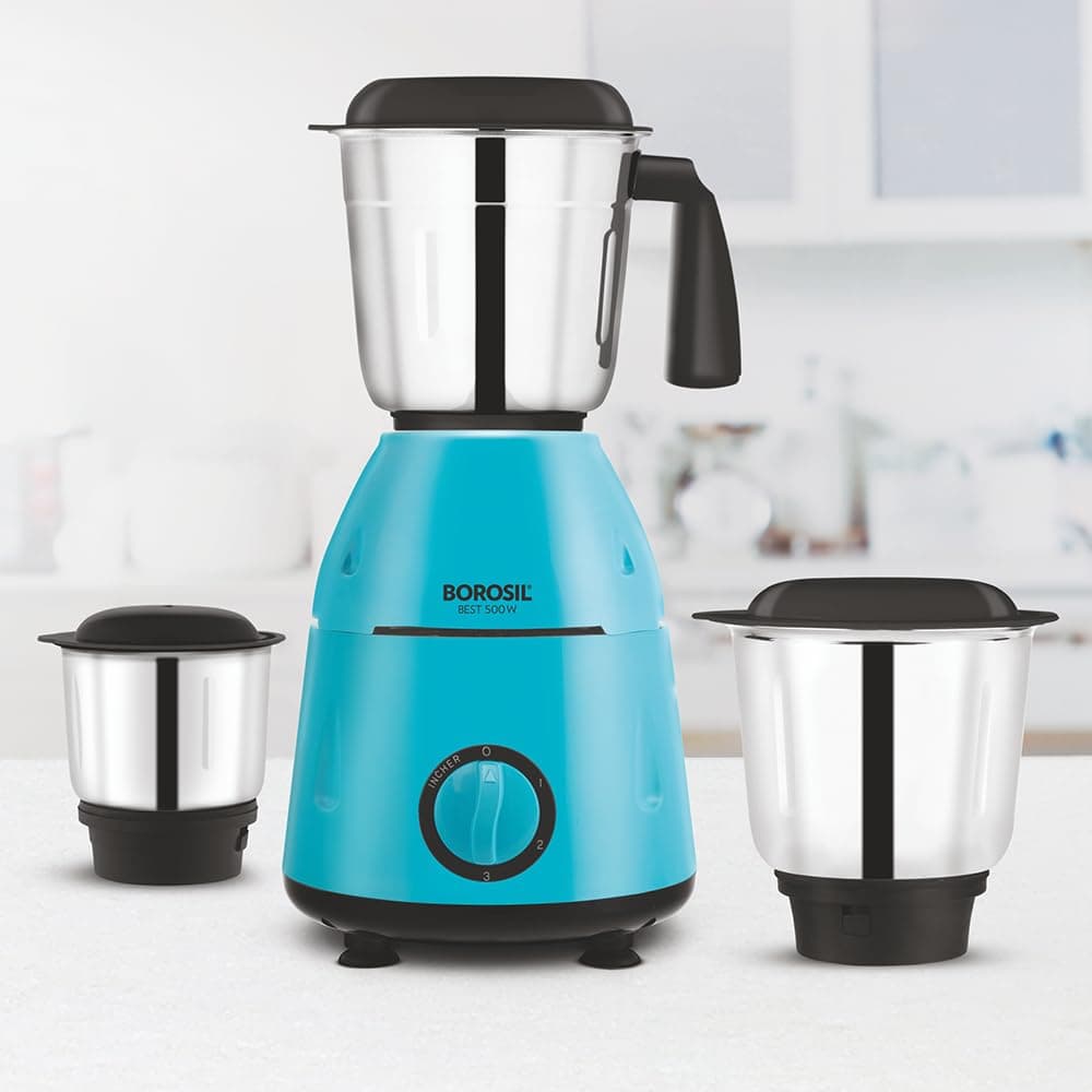 Borosil Best 500W Mixer Grinder with 3 Jars