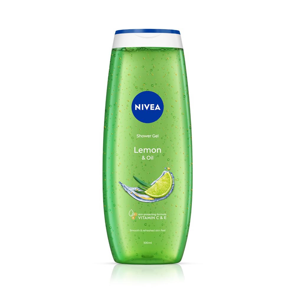 NIVEA Lemon and oil 500ml Body Wash | Shower Gel with Scent of Lemon and Care Oil | Pure Glycerin for Instant Soft & Summer Fresh Skin | Microplastic Free | Clean, Healthy & Moisturized Skin