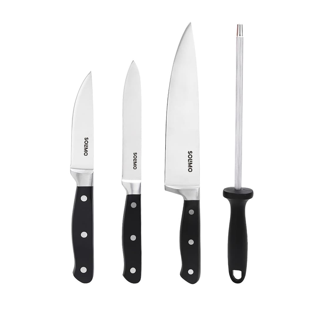 Amazon Brand - Solimo Stainless Steel Kitchen Knife Set, 4-Pieces