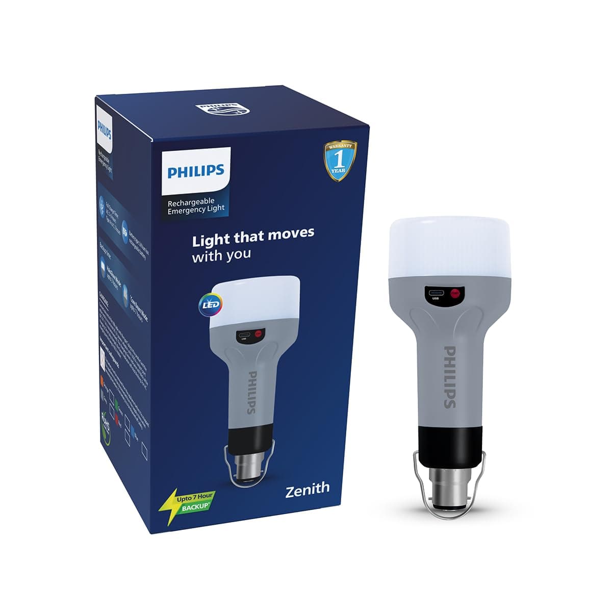PHILIPS Zenith 9W Portable Emergency LED Bulb B22