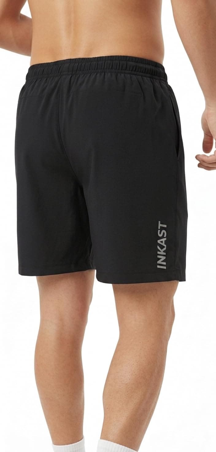 INKAST Men Lightweight Sports Shorts with Zipper Pockets